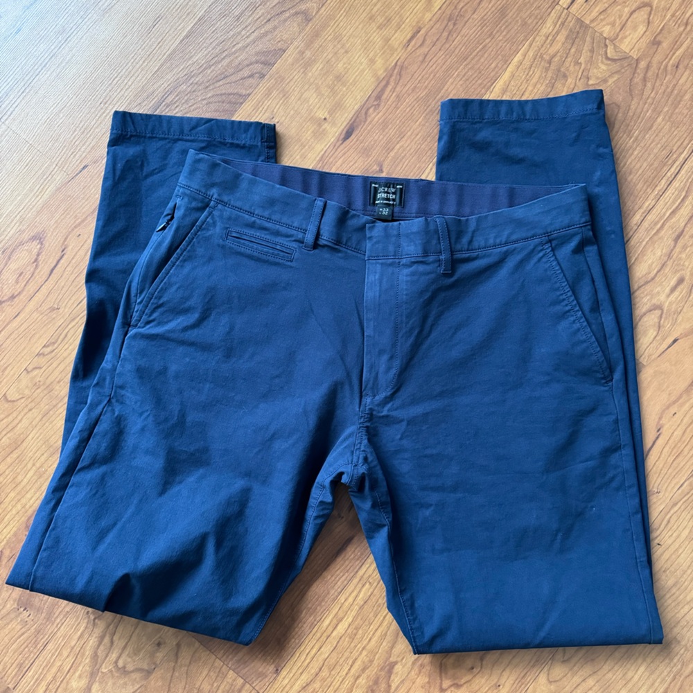 J crew stretch navy blue pants size 33 by 32